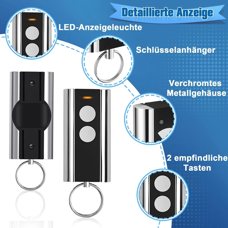 Handheld Transmitter For Standard Steel Entrematic RCU 433-2K,EA433 2KM,433.92 Rolling Code Garage Remote Control