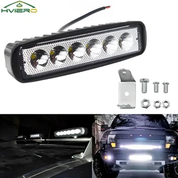 1X Car Work Lamp Strip Spotlight White Turn Signal Off-road Fog Headlights Tractor Taillights IP68 Waterproof Light Bar 18W 6LED