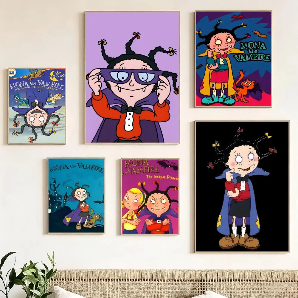 Cartoon M-Mona the Vampire Poster impermeable para el hogar sala de estar dormitorio bar decoracion estetica