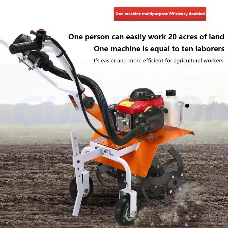 Rotary Cultivator Gasoline Micro-Cultivator Tilling Soil And Loosening Soil  Cultivator Small Ditching Rotary Cultivator Tilling