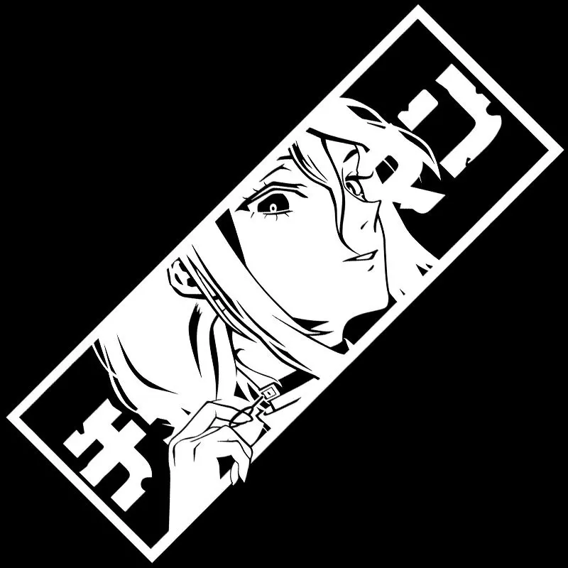 

1 шт. лазерная наклейка на автомобиль с аниме-девушкой, 2D наклейка с комикс-персонажем для окна автомобиля, бампера, лобового стекла, универсальная