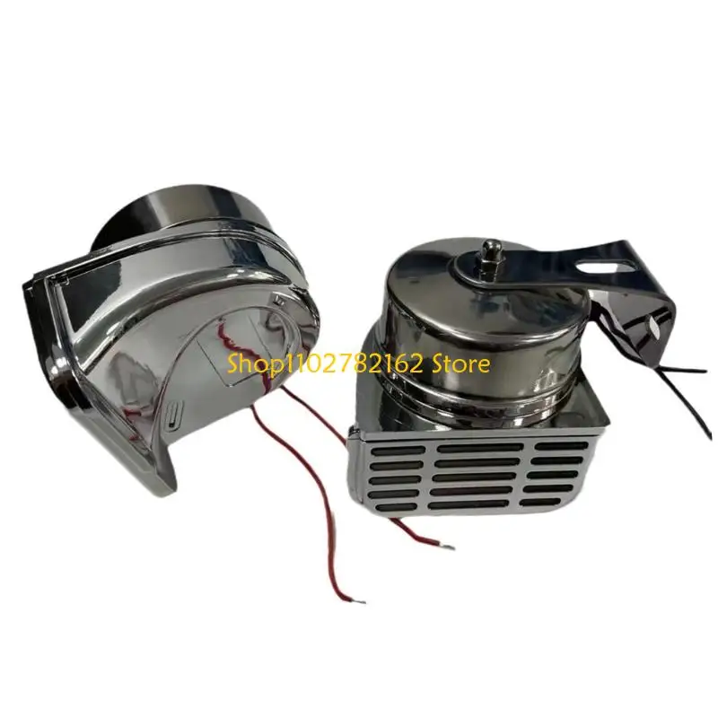 547B Two Tone Car Horn 12V 24V Standard Fit 110mm Stainless Steel High Sound 120dB