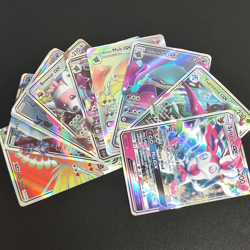 100PCS/Box DIY PTCG English Ho-Oh Charizard Delphox Kyogre Keldeo Kyurem Greninja Latias Celebi EX Hobby Collection Card Toy - Image 5