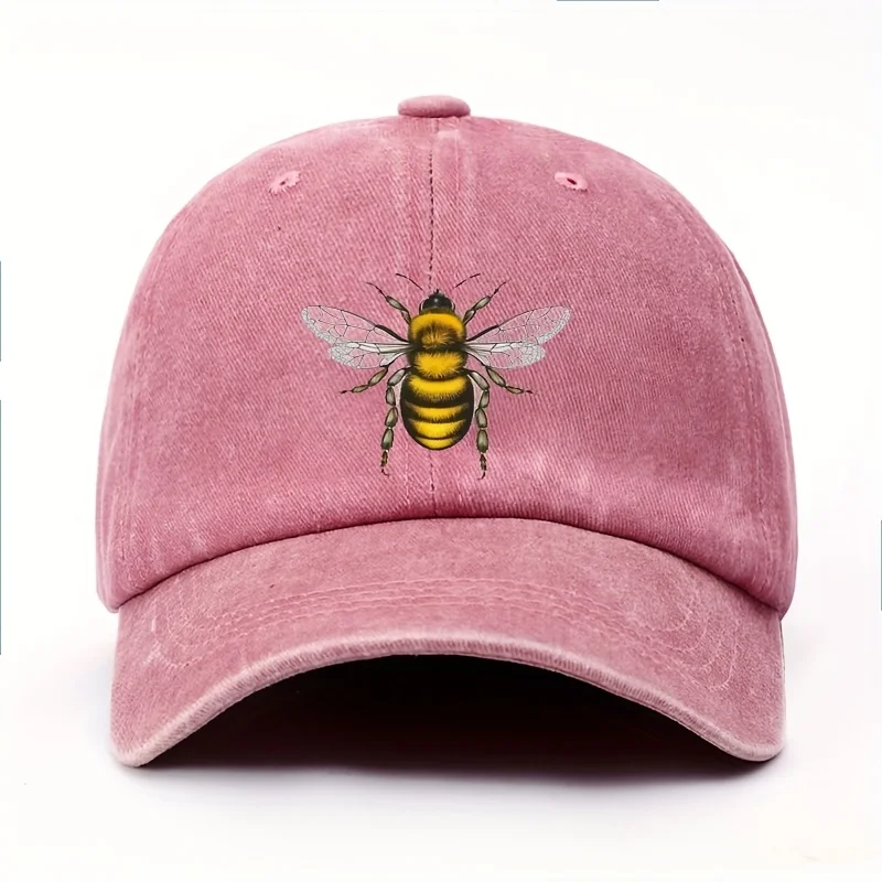 

Bee patterned printed baseball cap for adults, featuring bee and insect themed party decorations, gifts, and supplies