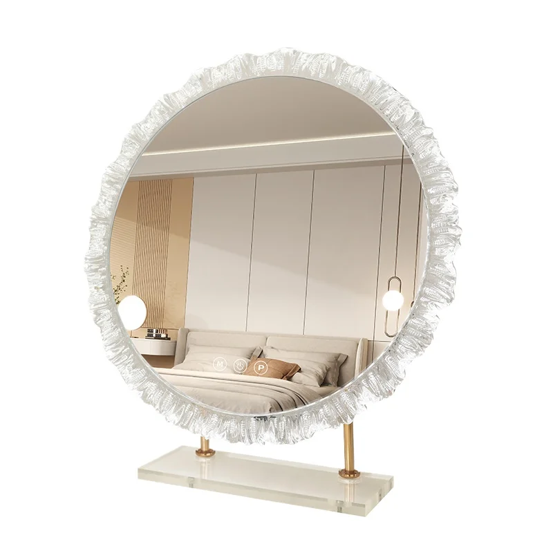 Round Bathroom Mirror Led Light Makeup Full Length Mirror Big Art Espelho De Banheiro Para Parede Home Decoration Accessories - Image 6