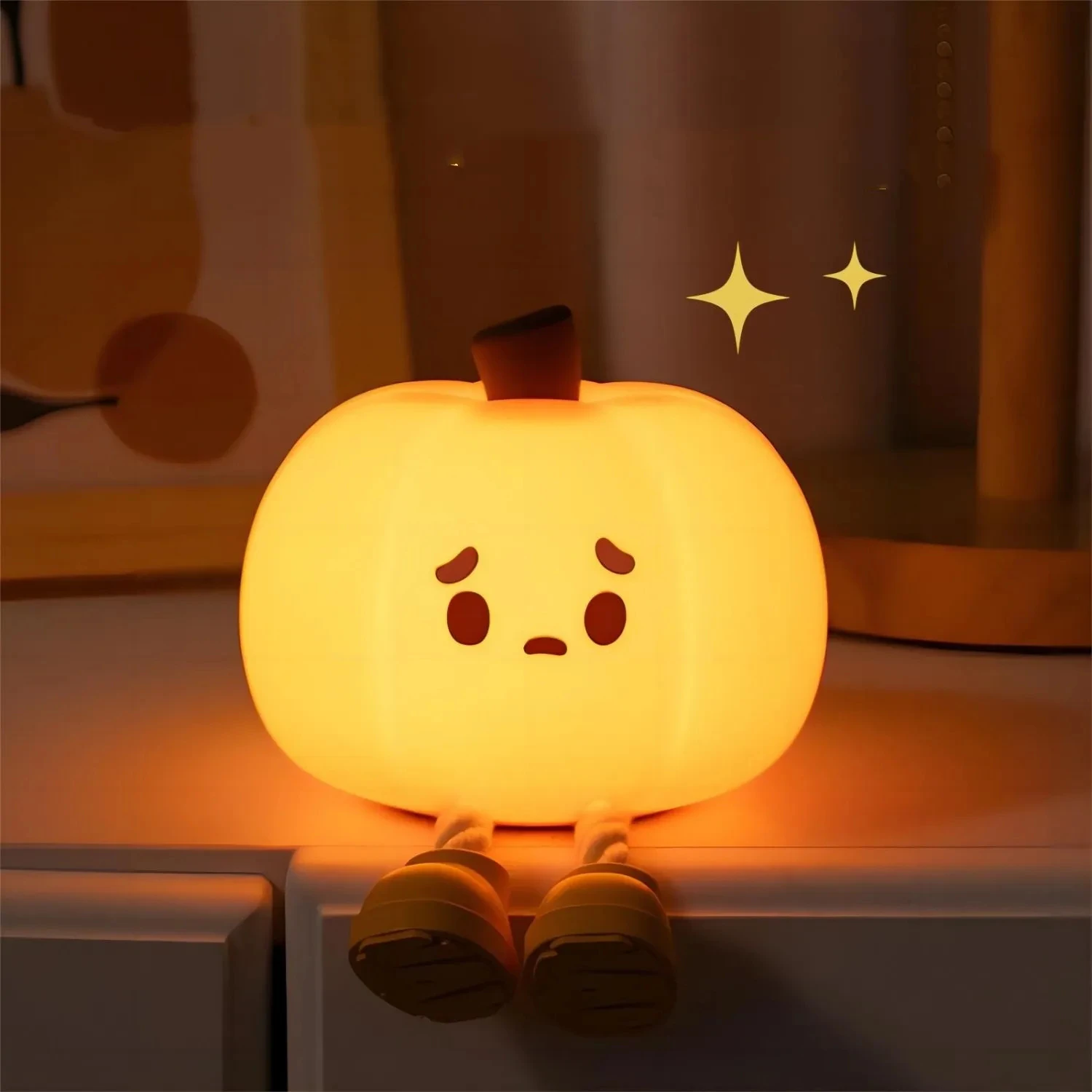 Cute Soft Pumpkin Halloween Night Lights, Dimming Bedside Decor for Halloween, Safe Silicone Lamp, Adorável Decoração, Novo