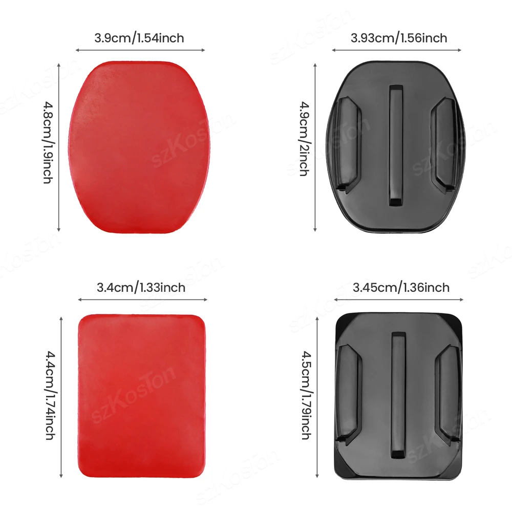 خوذة لاصقة مثبتة على حامل مسطح منحني لـ GoPro Hero 13 12 11 10 9 8 Insta360 X5 X4 AKASO DJI OSMO Action 5 Pro SJCAM