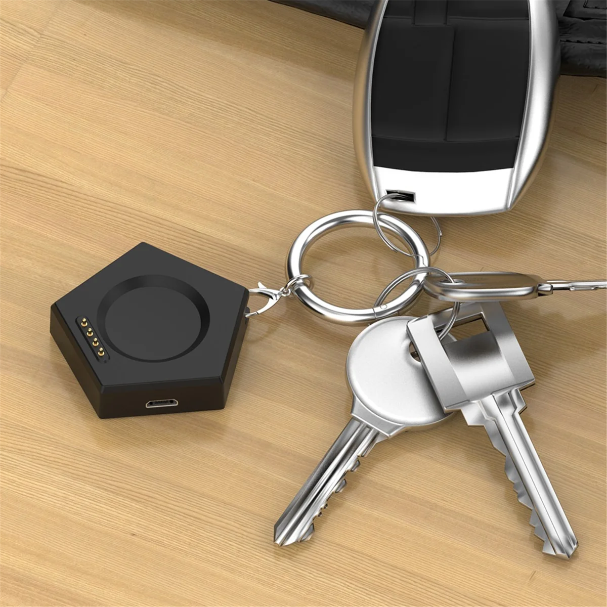 شاحن محمول T36C من النوع C وشاحن مغناطيسي Micro-USB للساعة 2 للساعة X/4 Pro/3 Pro الذكية باللون الأسود