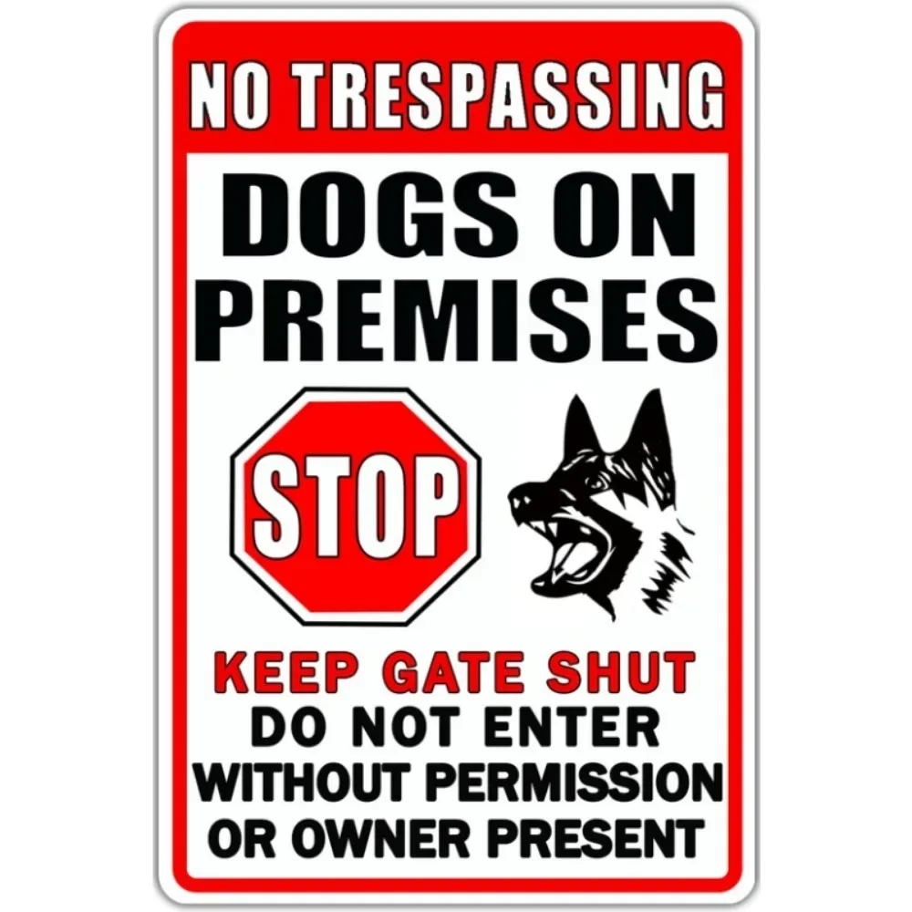 Funny Beware Of Dog Sign Warning Do Not Enter Metal Signs No Trespassing Dogs On Premises Tin Signs Dog In Yard Stop Keep Gate