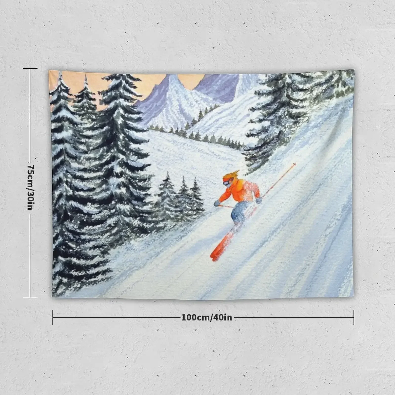 Skiing - The Clear Lady Leader Tapestry Decorative Wall Mural Room Decoration Korean Style Tapestry