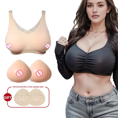 LERVAN 2 In 1 Silicone Fake Chest Underwear Small Chest Display Large Chest Pad Female Anchor Specific Super Large Chest