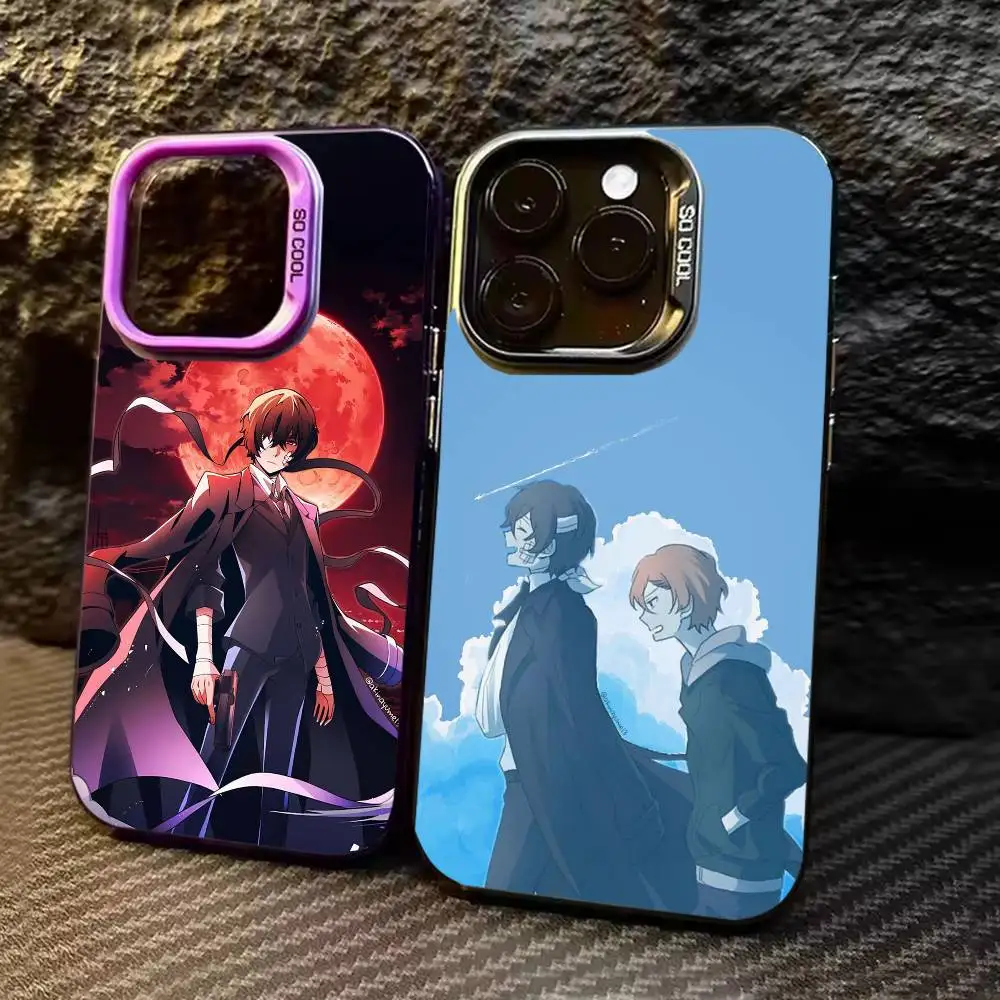 

B-Bungou Anime Stray Dogs Phone Case For iPhone 17,16,15,14,13,12,11,Pro Max,Plus black Candy Silver Cover