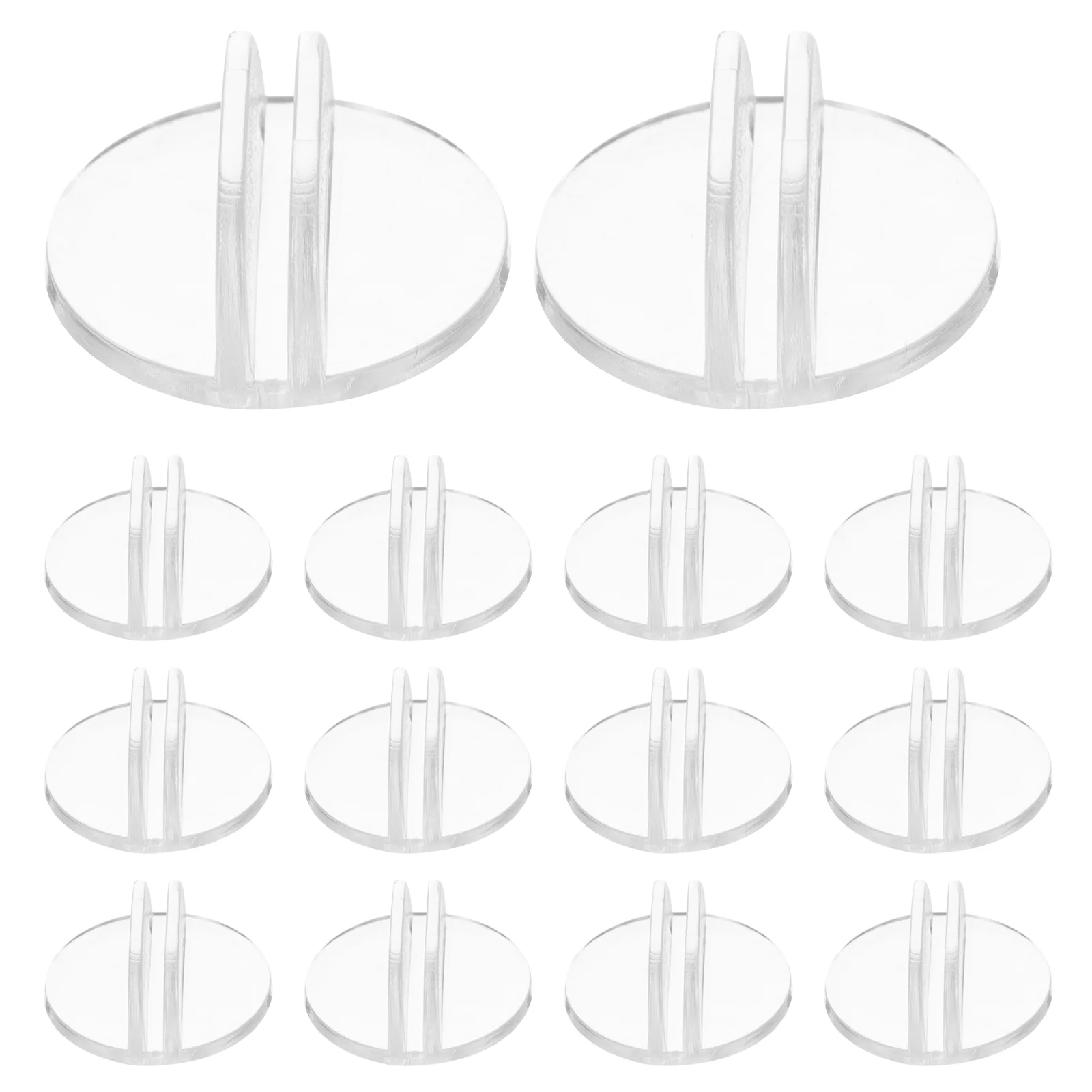 

50 Pcs Round Transparent Card Holder Pocket Desk Cards Place Stand Business for Clear Game Stands Table Number