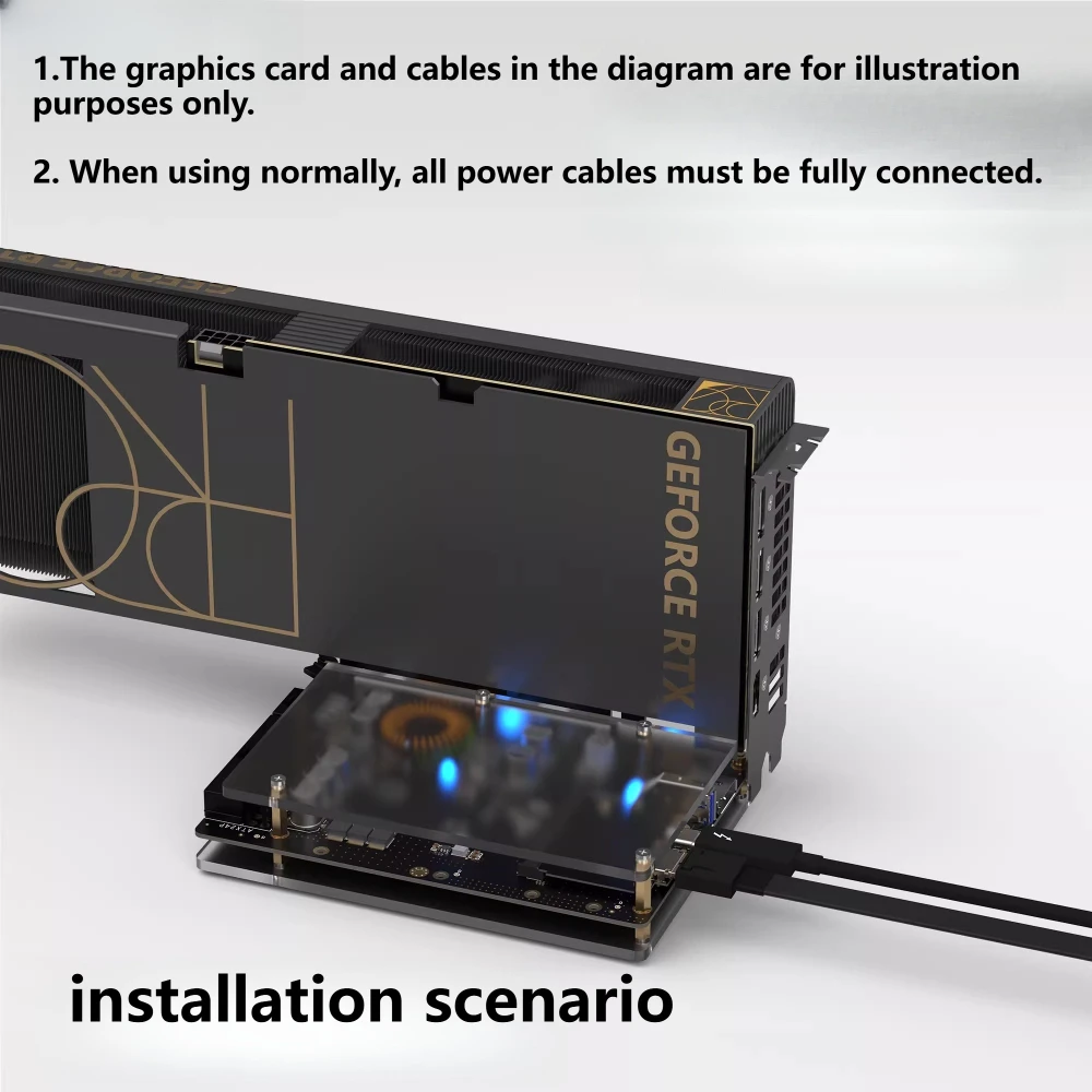 Oculink Graphics Card Dock PCIe 4.0 X4 Full Speed Graphics Card Docking Station eGPU 64Gbps 100W Reverse Charging Hot Swap Ultra