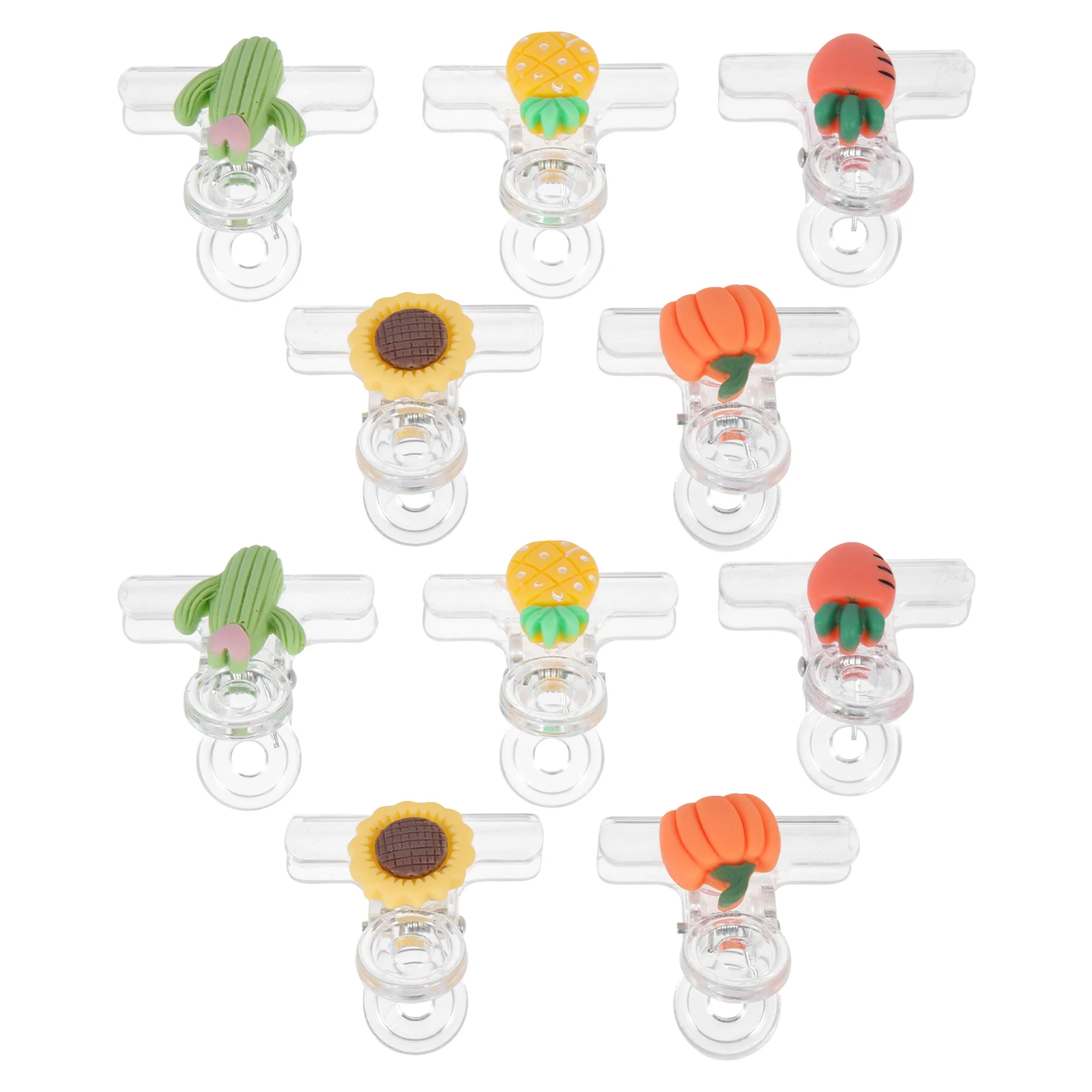 

10pcs Chip Snack Food Sealing Portable Plastic Bag Fixing For Home Office Use Document Paper Folder Storage Clear Bills Clips