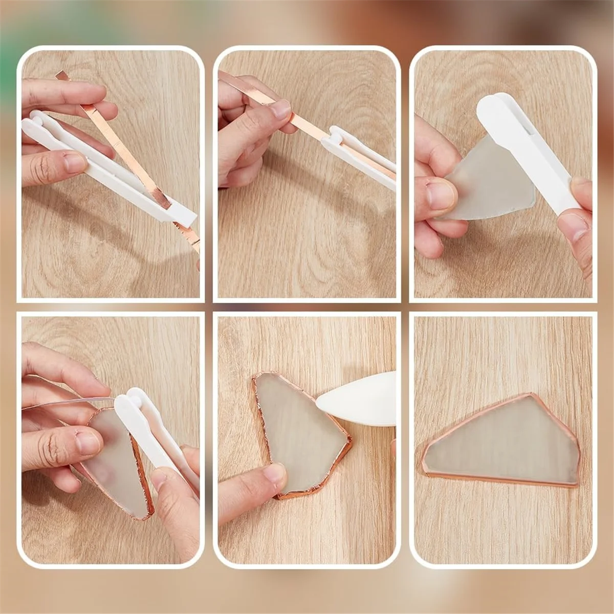 2025 + 4 قطعة رقائق النحاس اليد احباط 7/32 بوصة الزجاج النحاس احباط أداة البلاستيك الزجاج الملون الملمع العظام مجلد التهديف أداة