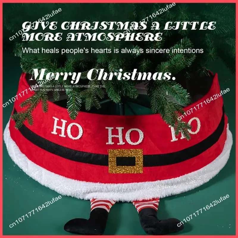 

B52C Christmas Tree Skirt 21-30 Inch Plush Xmas Tree Base Cover Santa Belly Design Seasonal Decor Replacement Parts Accessories