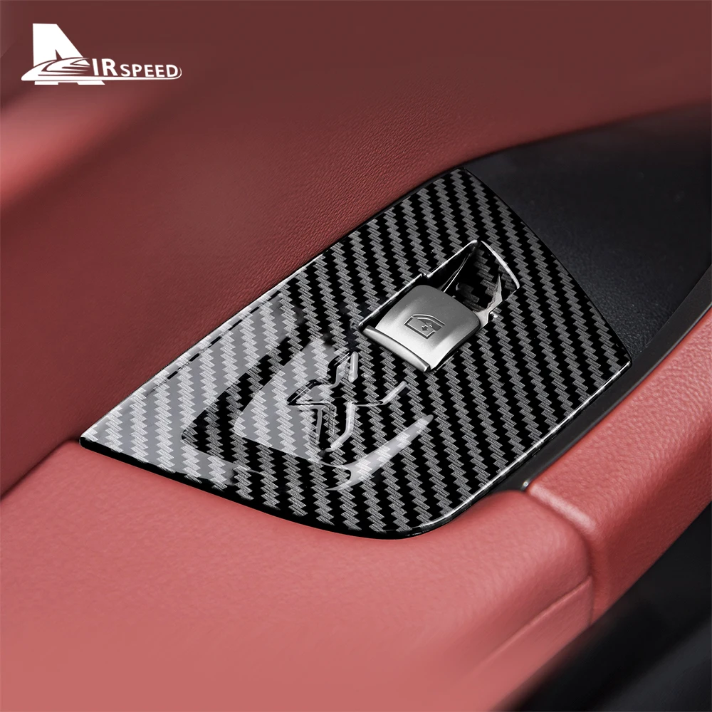 AIRSPEED for BMW X3 G01 X4 G02 2018-2023 Inner Window Lifting Switch Door Handle Pull Cover ABS Carbon Fiber Texture Accessories