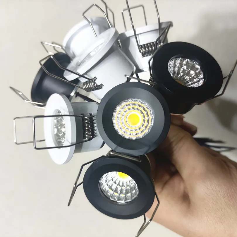 Dimmable Silvery/White/Golden Mini LED Downlights 3W 31.5mm 220V 230V 240V Jewelry Display Ceiling Recessed Cabinet Spot Light