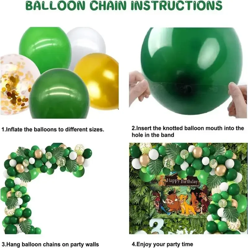 1Set Lion King Balloons Arch Garland Kit Latex Balloons Supplies The Lion King Theme Baby Birthday Party Decorations - view 6