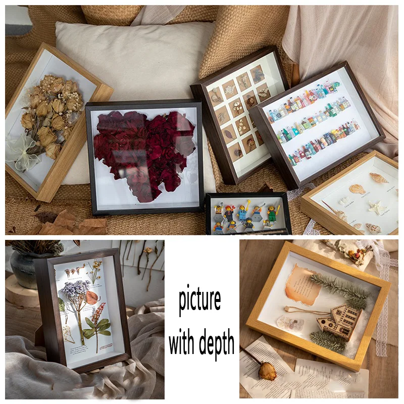 3D Wooden Picture Frames Depth 3cm Solid Wood Dried Flower Photo Frame for DIY  Plant Specimen Picture Frame Home Decoration view 5