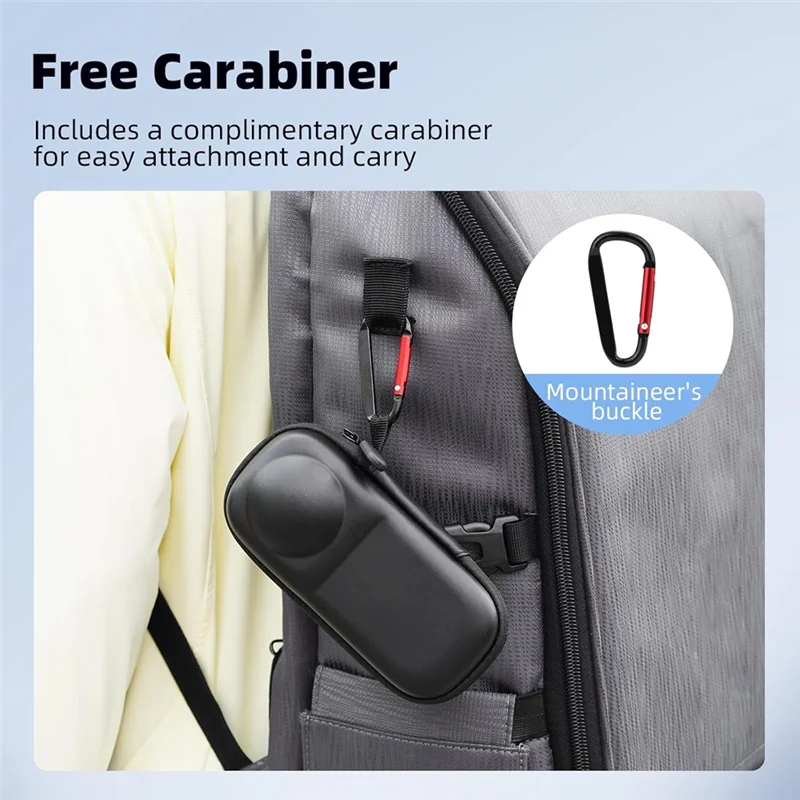 

AED5-Carrying Case For Insta 360 X4 ,Protect Hard Shell Storage Bag With Carabiner For Insta360 X4 Action Camera Accessories