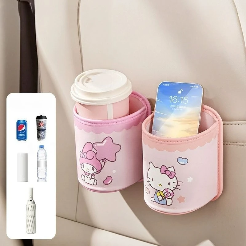 

Многофункциональный автомобильный подстаканник Hello Kitty, автомобильный подстаканник на подвеске, держатель для напитков, милые мультяшные аксессуары для салона автомобиля