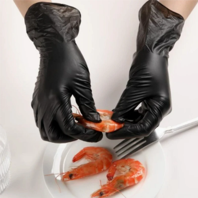 100 disposable black composite nitrile gloves, nitrile black protection, nitrile eye protection, labor protection