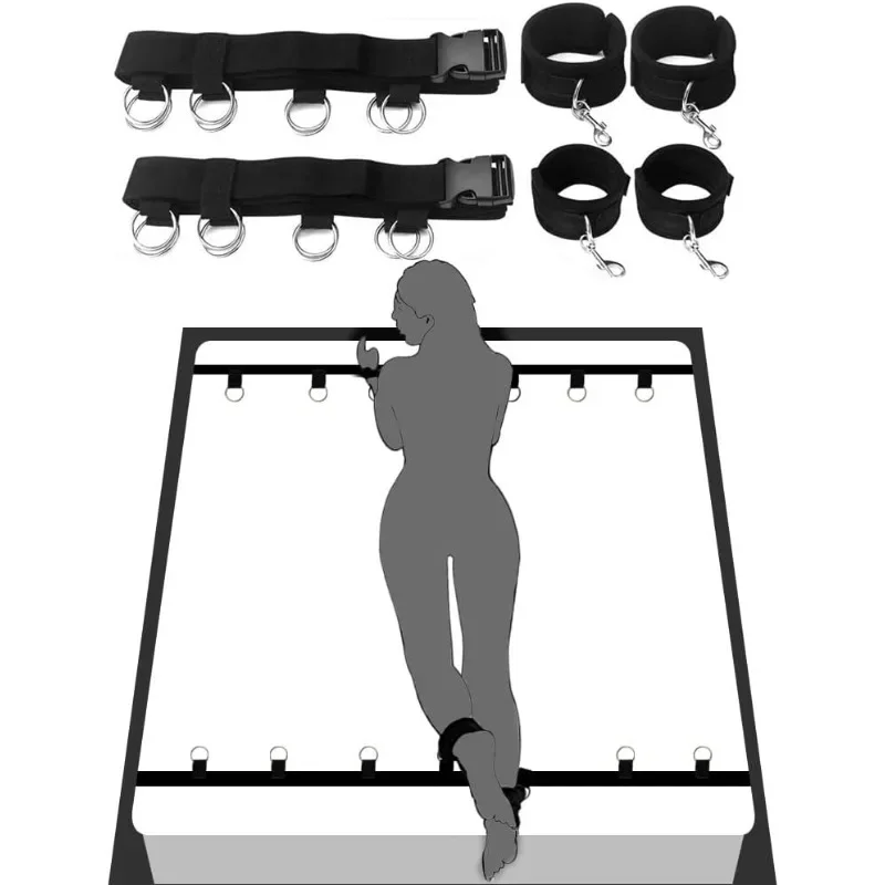 Bed Bondage Restraints Sex Adult BDSM Sex Handcuffs Bed Restraint Straps for Couples Sex Bondage Wrists Ankle Cuffs Sex Shop