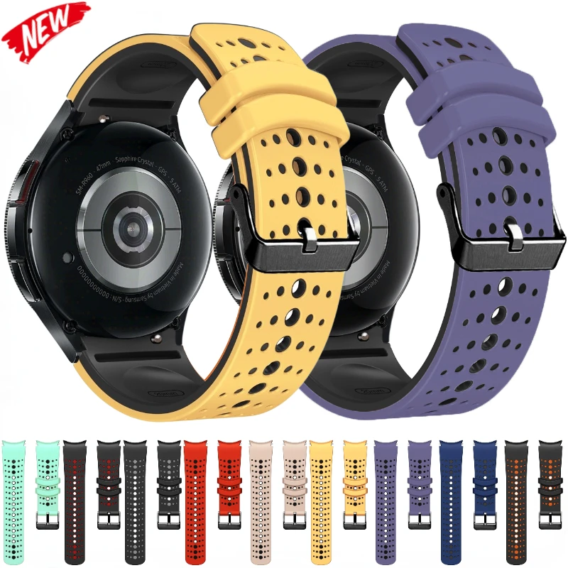 No Gap Silicone Strap For Samsung Galaxy Watch 7-6-5-4 44mm 40mm Classic 47mm 43mm Breathable Band Galaxy Watch Pro 45mm Correa