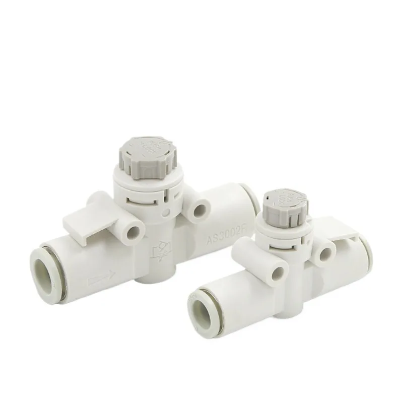 10PCS Lockable Inline Pneumatic Speed Control Valve AS1002F AS2002F AS2052F Throttle Flow Regulator For 4-12mm PU Air Tube