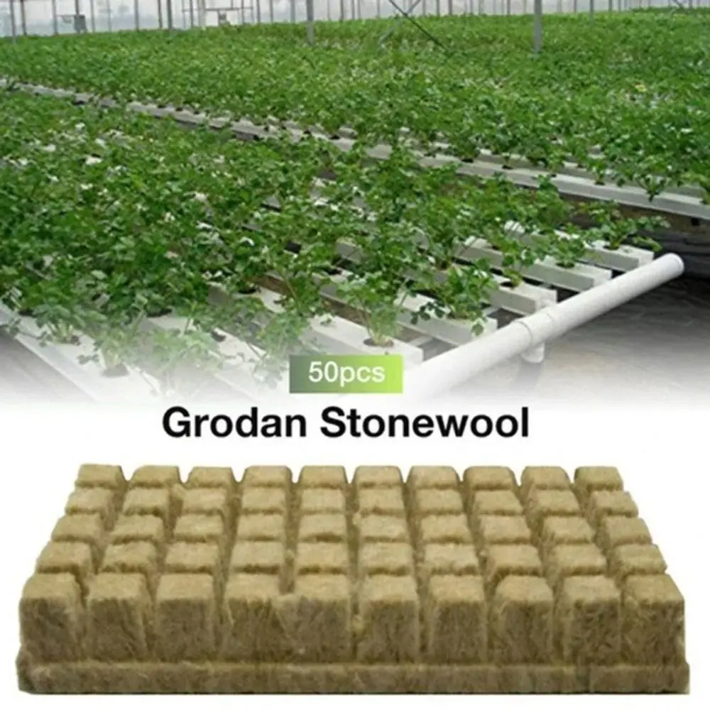 36/50Pcs Seed Starter Grow Cubes Stonewool Water Cultivation Tool Rock Wool Starter Plugs Rock Wool Water Cultivation