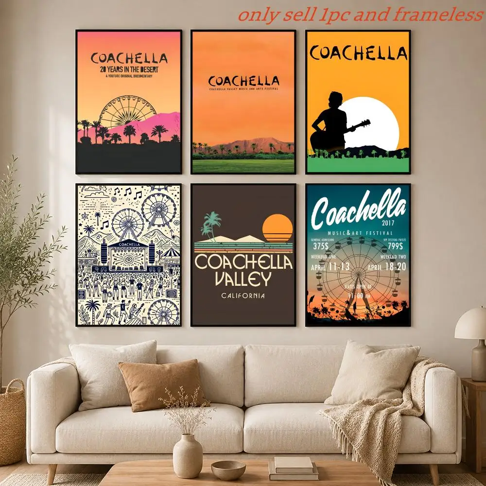 Coachella Valley Music and Arts Festival Poster HD Anime Hot Theme Singer/OST/Movie-Waterproof Self-Stick Home Decor