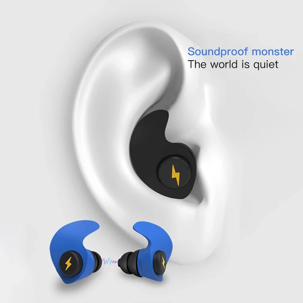 Soft Silicone Ear Plugs Tapered Sleep Noise Reduction Travel Earplugs Sleep Aid Sound Insulation Ear Protector Help Sleep Well