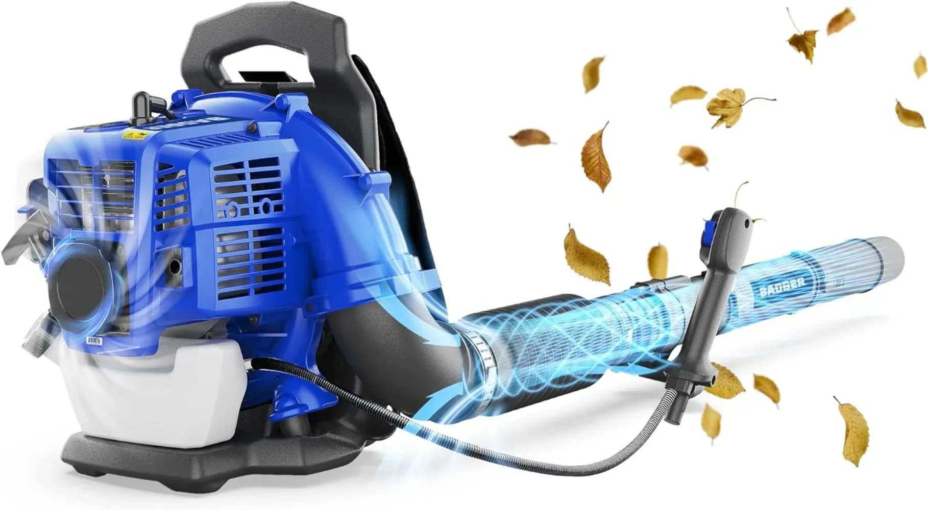 Leaf Blower Backpack 43cc Gas Powered Strong Air Flow 650CFM 152MPH, Light Weight 17.4 Lbs Ideal for Leaf, Sand, Gravel, Snow