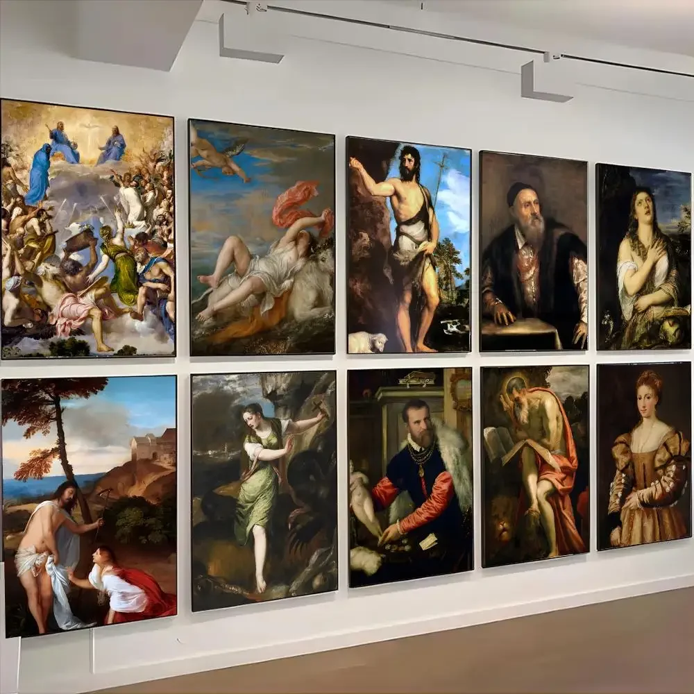 Titian rich Poster Advanced Aesthetic Self-adhesive Printing Paper Wall Art for Living Room Home Decor