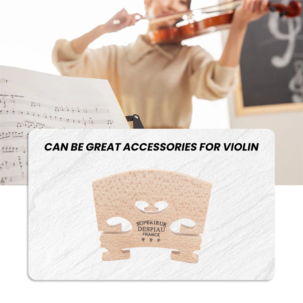 N21R Adjustable Violin Bridge Maple,4/4 Size Violin Fitted Bridge Parts For 4/4 Size Violin