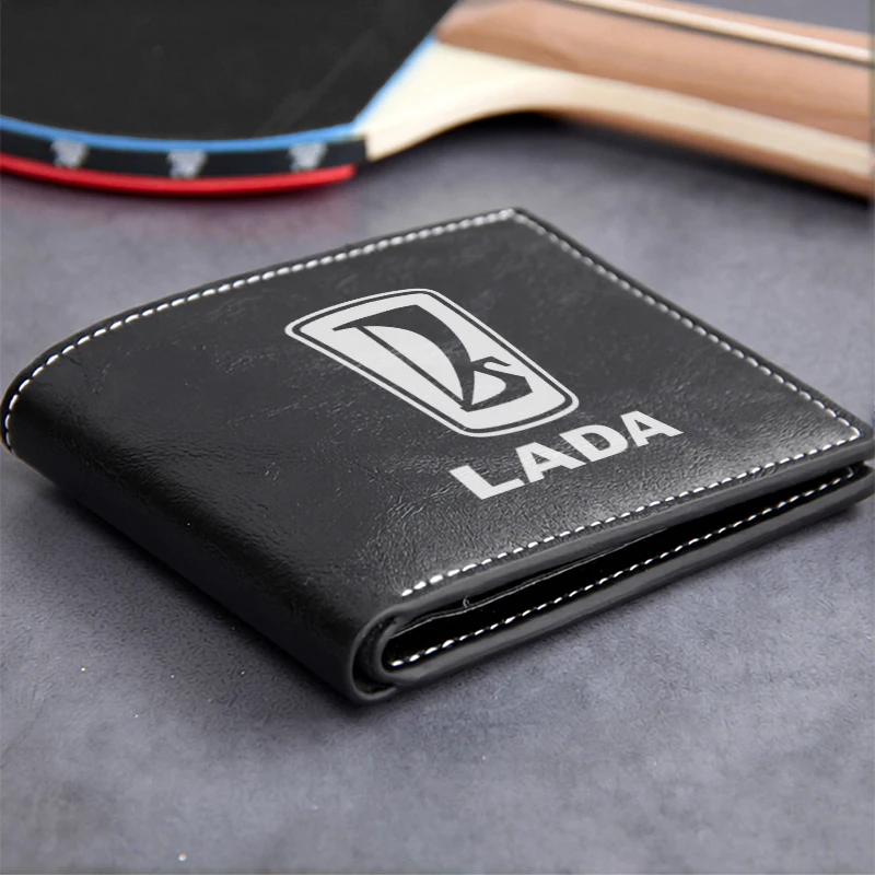 LADA Premium PU Leather Wallet Men's Compact Design Lightweight Durable Business Style Minimalist Logo Embossed Finish