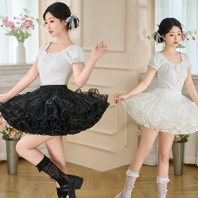 Lolita Soft Tulle Skirt Support Ultra Violent  Short Puff Butt Skirt Support Flying Duck Polyester Fibre Ball Gown Perfor...