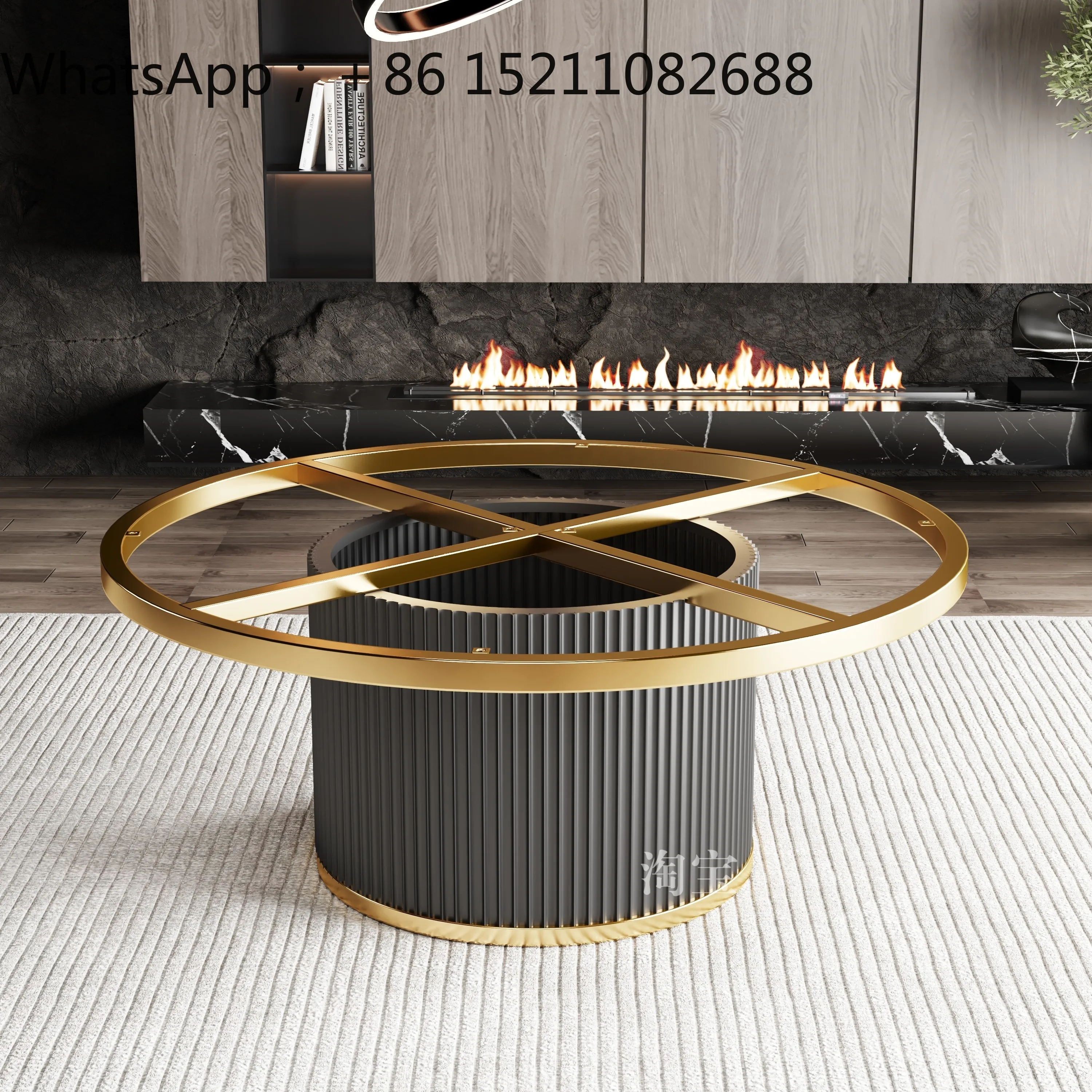 SCY luxury stone dining table leg bracket, marble round table base, round sintered stone stainless steel table legs
