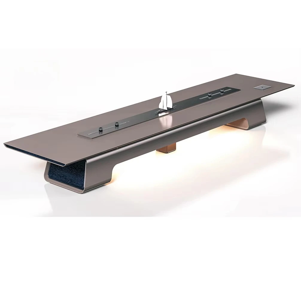 Office Hotel Hospital School Conference Room Use Wood Furniture Luxury Modern 12-20 Person Dark Grey Metal Conference Table