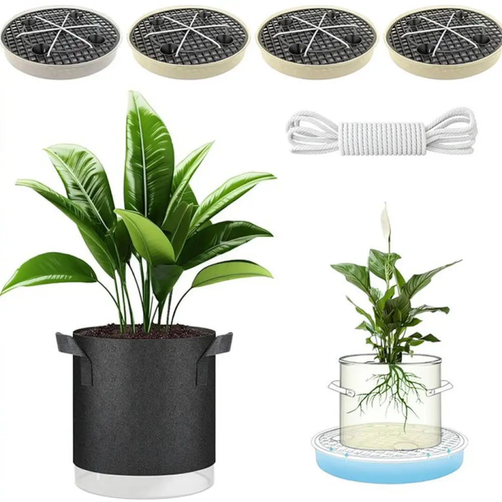 Clear Root Control Pot Saucer Tray Breathable Plastic Base Garden Planter Drip Mat For Indoor Plant Drainage