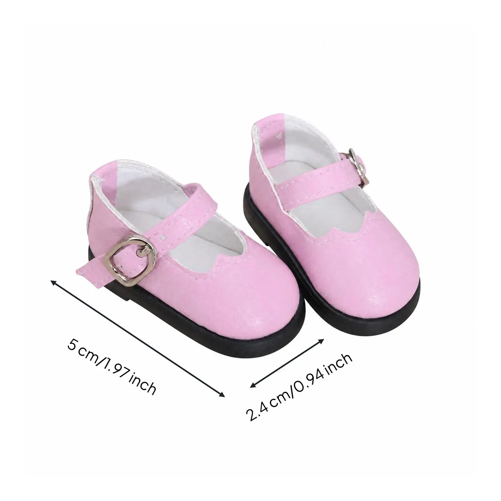 Handmade PU Leather Doll Shoes 1/6 Scale Mary Jane Style with Buckle Strap for YOSD F6 Lemon Kimi Dolls Accessories