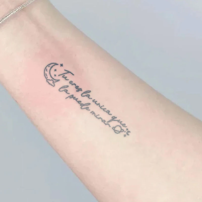 

1Sheet Long-lasting English Inspirational Quotes Words Tattoo Floral Butterfly Elements Temporary Body Art Sticker Waterproof