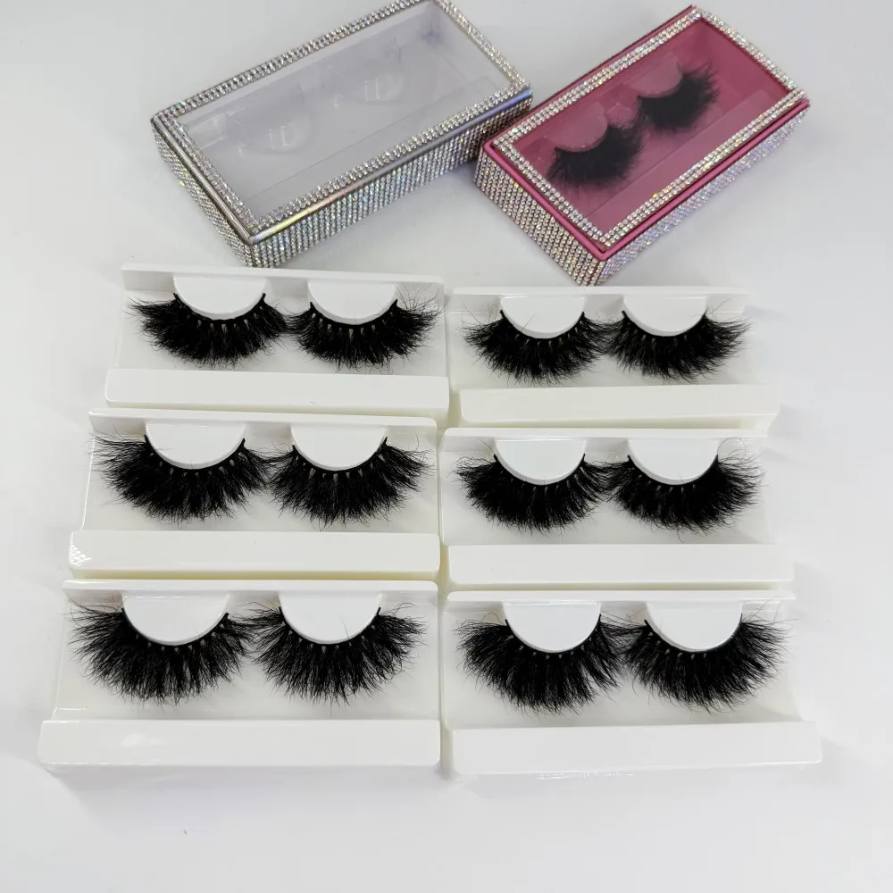 Cílios de vison de 25 mm com caixa de cílios grátis Cílios de vison de alta qualidade