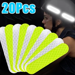 20-10Pcs Safety Warning Helmet Stickers Reflective Safety Decals/Stickers for Motorcycle Bicycle Snowboarding Racing Helmets