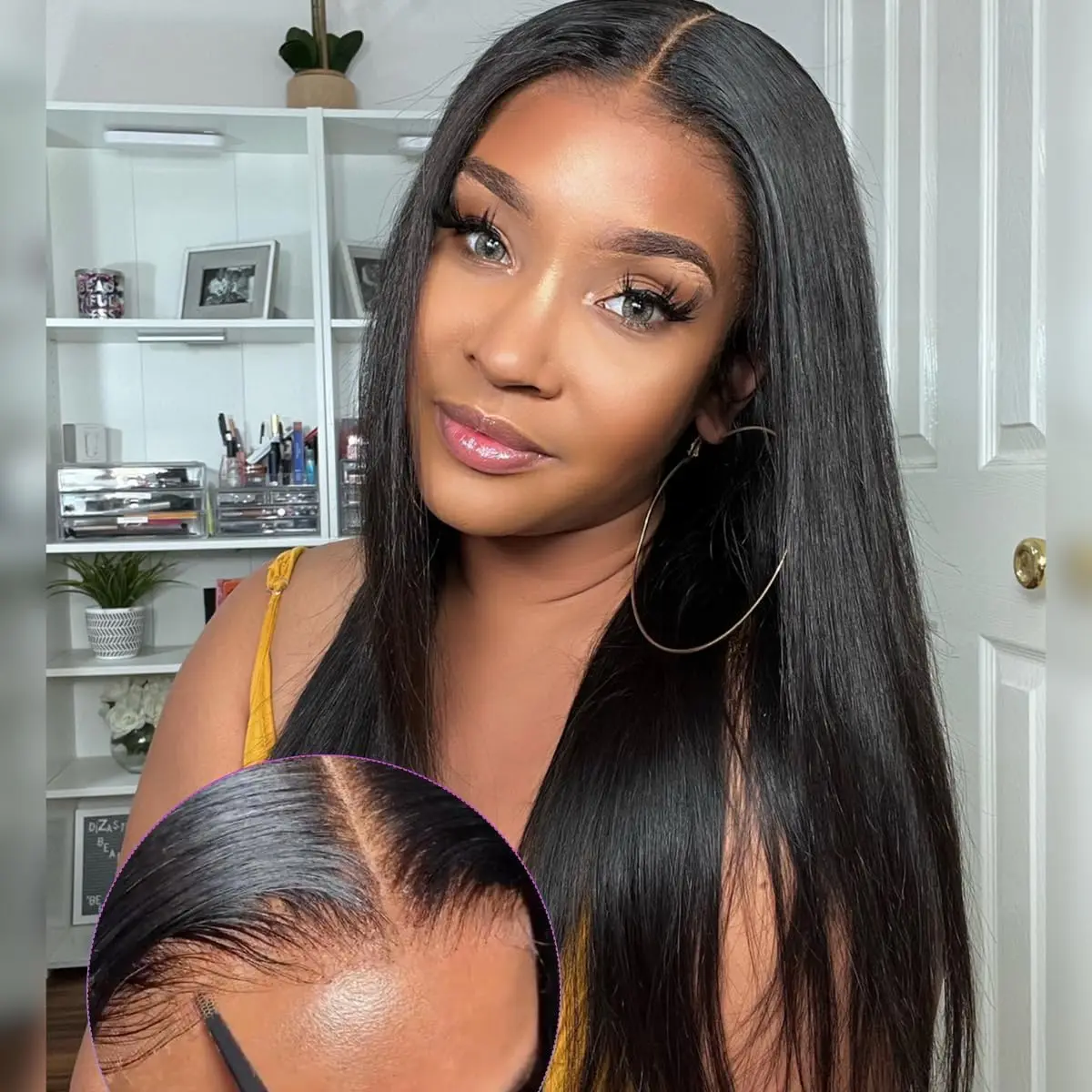 

Straight Lace Front Wigs Human Hair Pre Plucked Glueless Wig Ready To Wear Straight Human Hair Wigs For Women Lace Closure Wig