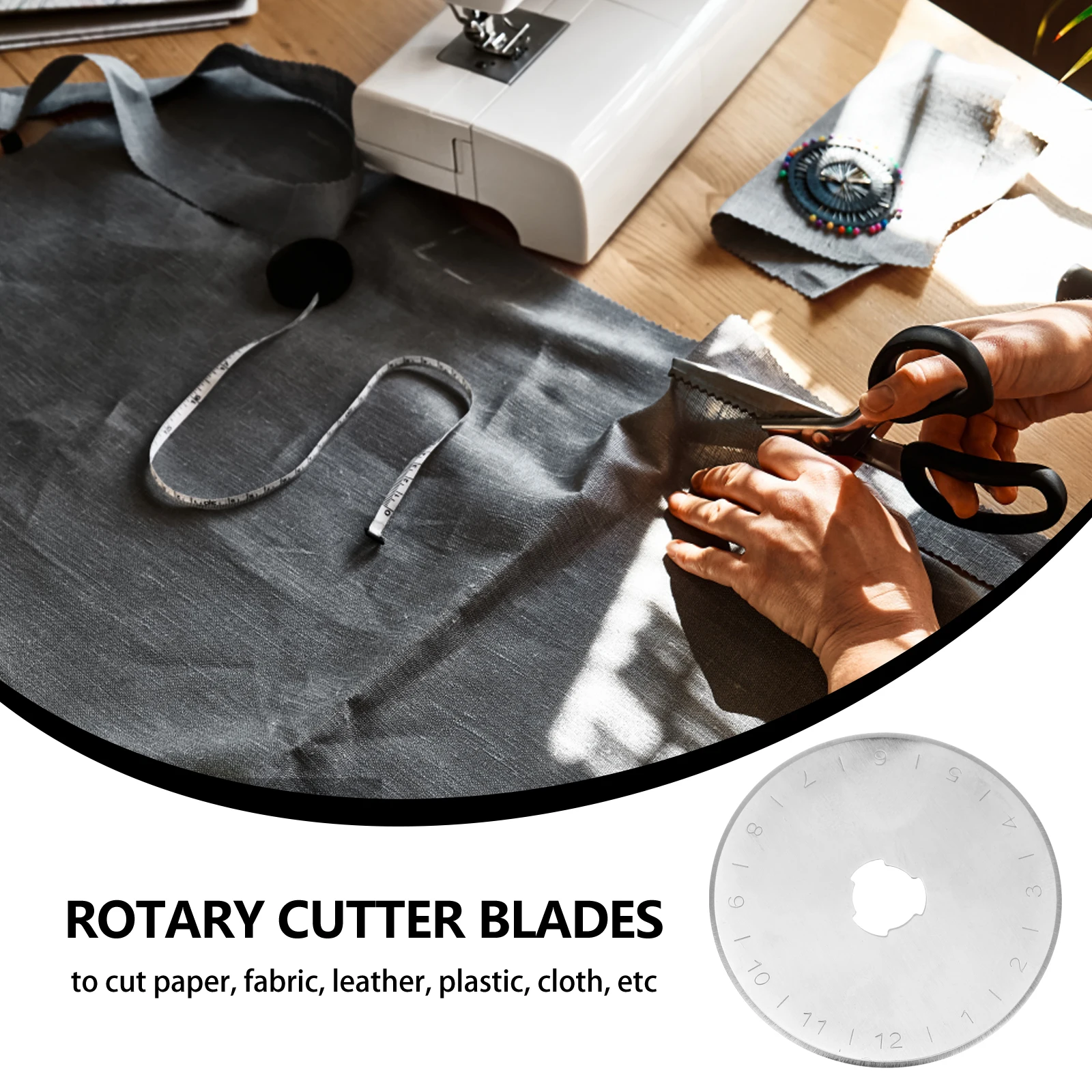 

10pcs Round Cutter Blades Super Thin 0.3Mm Steel Replacement Fabric Plastic Cutting Wheel Home Office School Storage