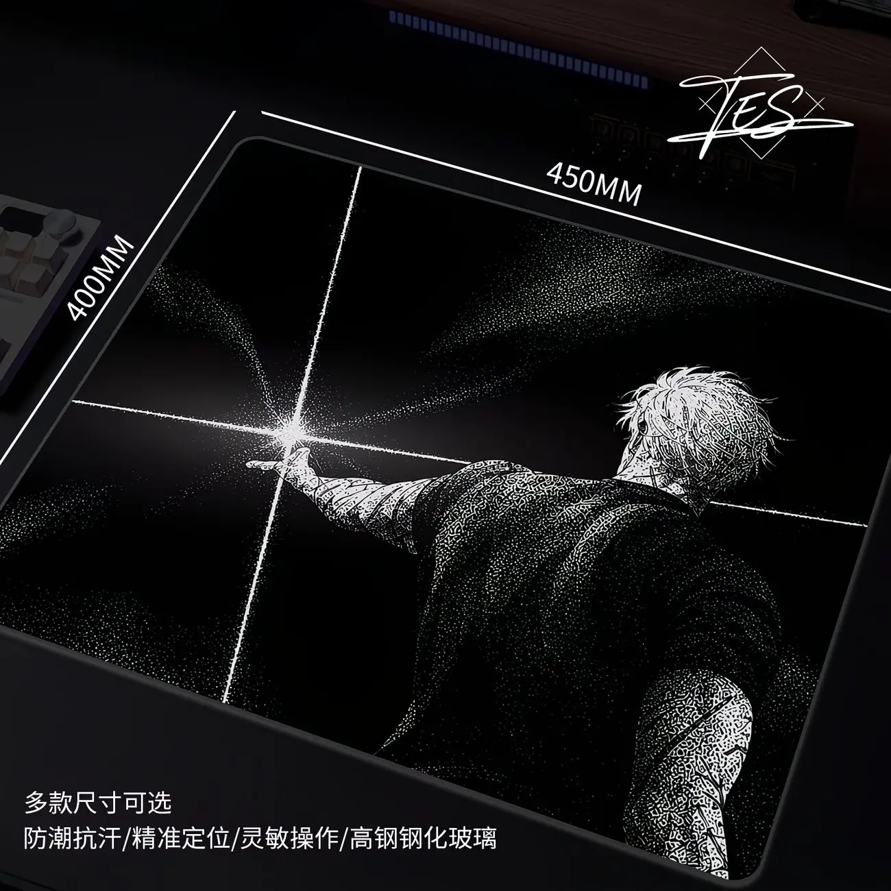 Cold Hearted Boy Tempered Glass Mouse Pad Hard Mouse Mat Waterproof Anti Slip Mousepad Laptop Game Desk Home Keyboard Pad