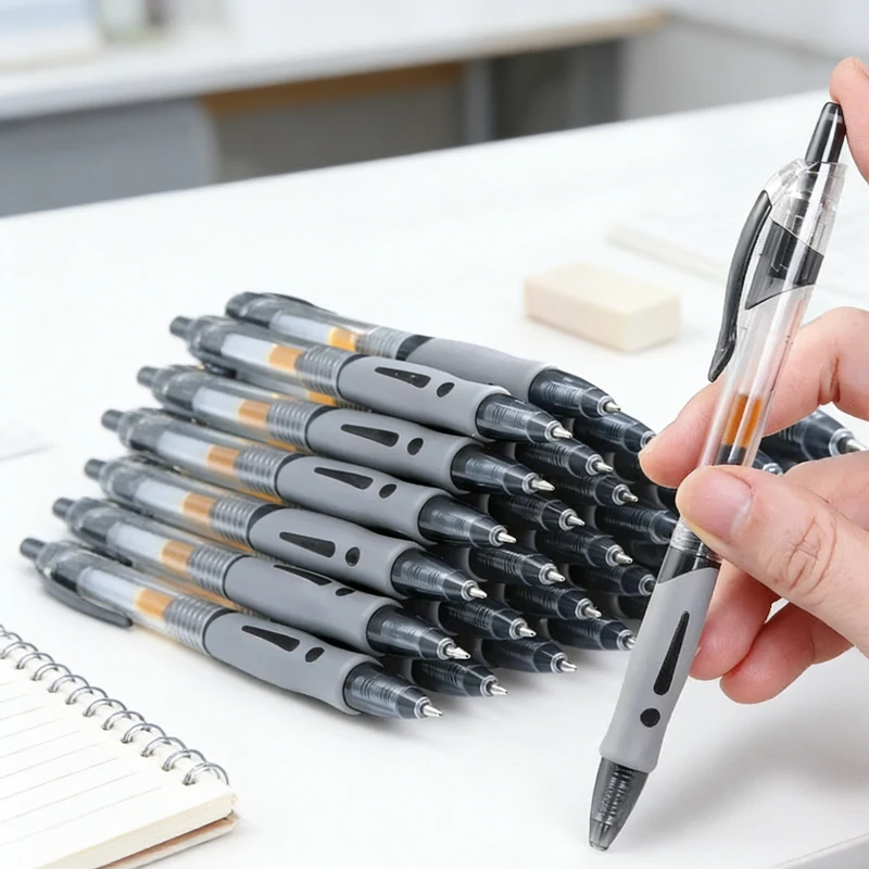 

13-30Pcs 0.5mm Retractable Gel Pens, Black Ink, Soft Non-Slip Grip, Ultra-Smooth Writing, Stationery Set for Office & School